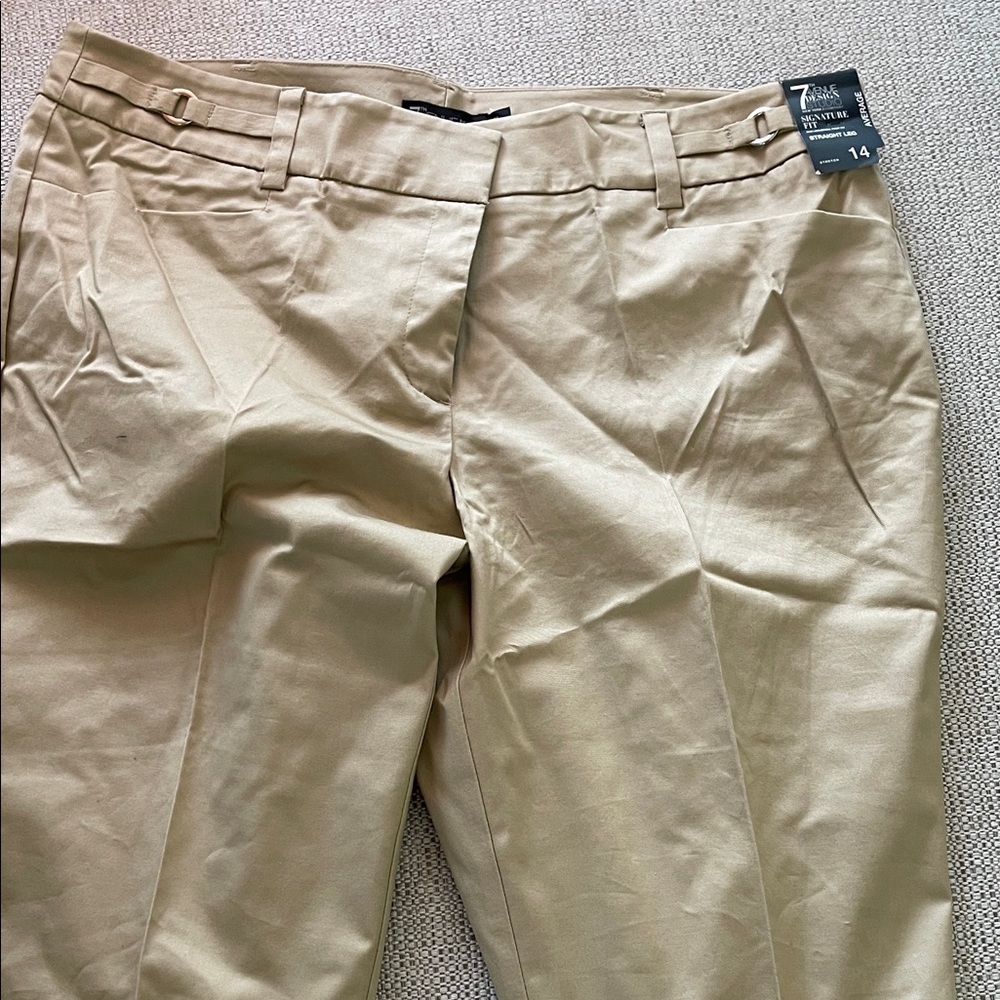 Women's Beige Straight Leg Pants